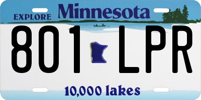 MN license plate 801LPR