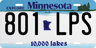 MN license plate 801LPS