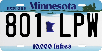 MN license plate 801LPW