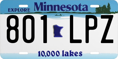 MN license plate 801LPZ