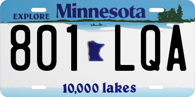 MN license plate 801LQA