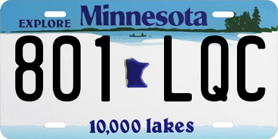 MN license plate 801LQC