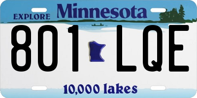 MN license plate 801LQE