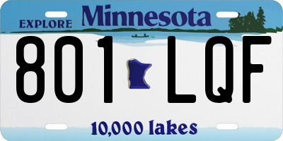 MN license plate 801LQF