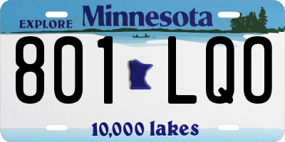 MN license plate 801LQO