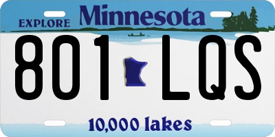 MN license plate 801LQS