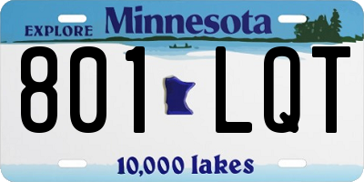 MN license plate 801LQT