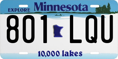 MN license plate 801LQU