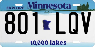 MN license plate 801LQV