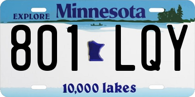 MN license plate 801LQY
