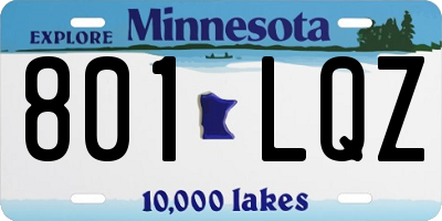MN license plate 801LQZ