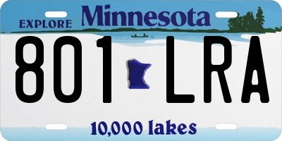 MN license plate 801LRA