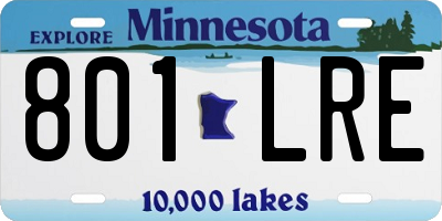 MN license plate 801LRE