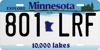 MN license plate 801LRF
