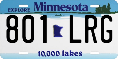 MN license plate 801LRG