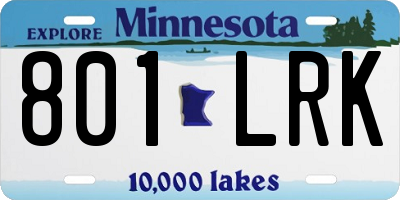 MN license plate 801LRK