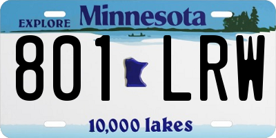MN license plate 801LRW