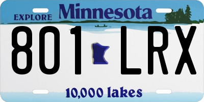 MN license plate 801LRX