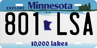 MN license plate 801LSA