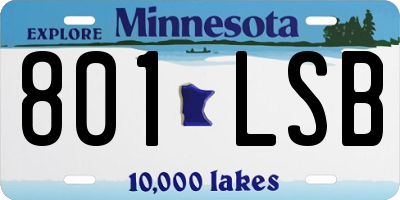 MN license plate 801LSB