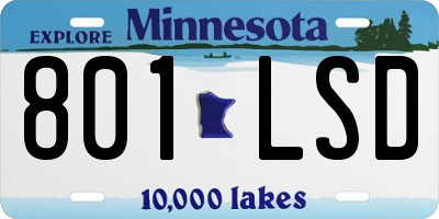 MN license plate 801LSD