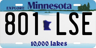 MN license plate 801LSE