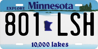 MN license plate 801LSH