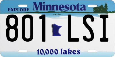 MN license plate 801LSI
