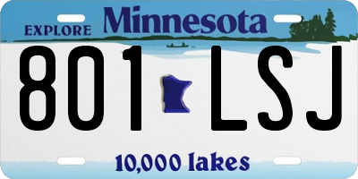 MN license plate 801LSJ