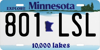 MN license plate 801LSL