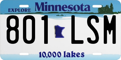 MN license plate 801LSM