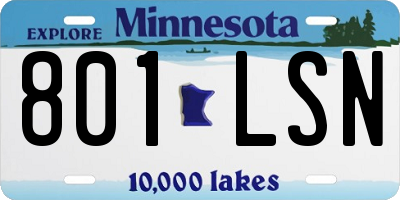 MN license plate 801LSN