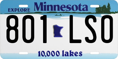 MN license plate 801LSO