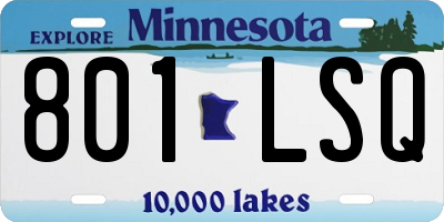 MN license plate 801LSQ