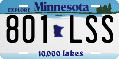 MN license plate 801LSS
