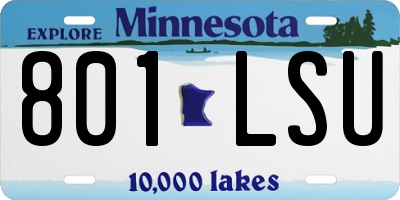 MN license plate 801LSU