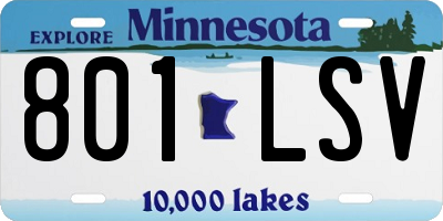 MN license plate 801LSV