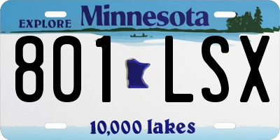 MN license plate 801LSX