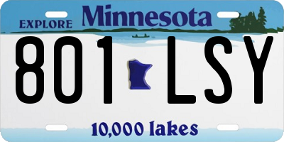 MN license plate 801LSY