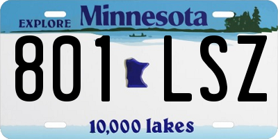 MN license plate 801LSZ