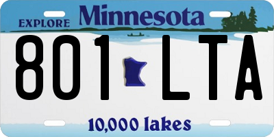 MN license plate 801LTA