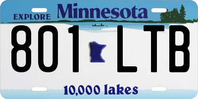 MN license plate 801LTB