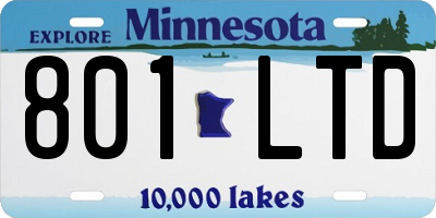 MN license plate 801LTD