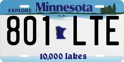 MN license plate 801LTE