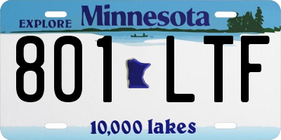 MN license plate 801LTF