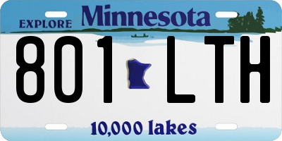 MN license plate 801LTH