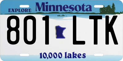 MN license plate 801LTK