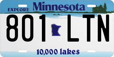 MN license plate 801LTN