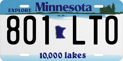MN license plate 801LTO