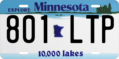 MN license plate 801LTP